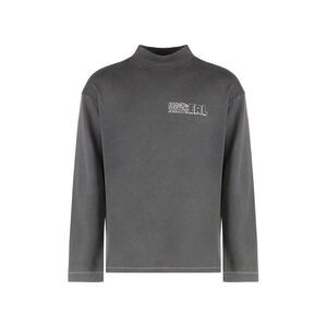 ERL Long Sleeve Mock Neck Graphic T-Shirt Men GREY T-Shirts